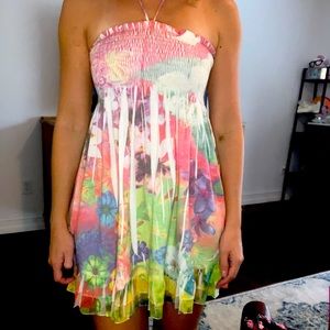 Missmatch Y2K Floral Print Beach Coverup